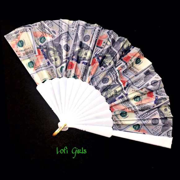 Lofi Girls Accessories - Victorian Money Fan 100 Dollar Bills Currency Foldable Hand Fan